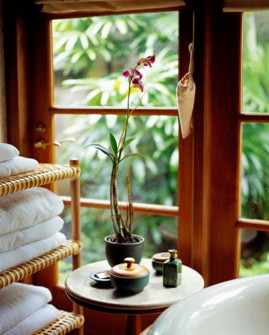 organic spa with towels